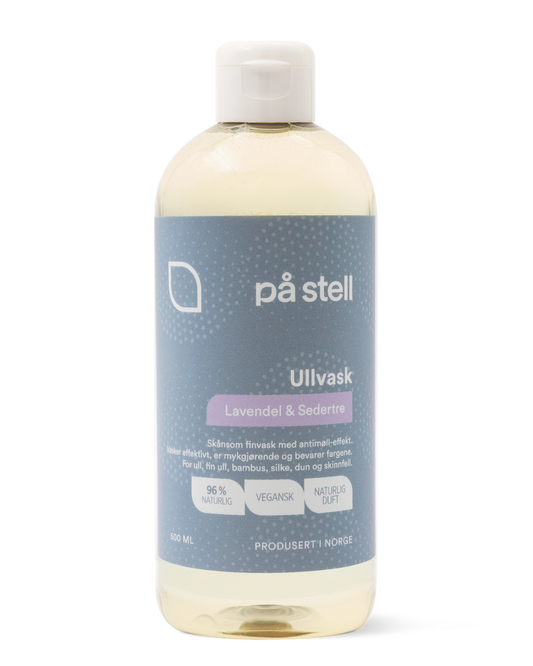 Ullvask med lavendel og sedertre.