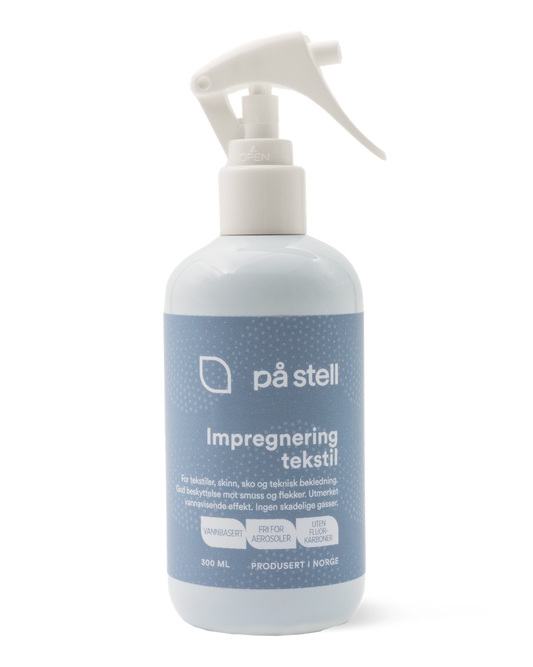 Impregnering av klær, sko og tekstil.