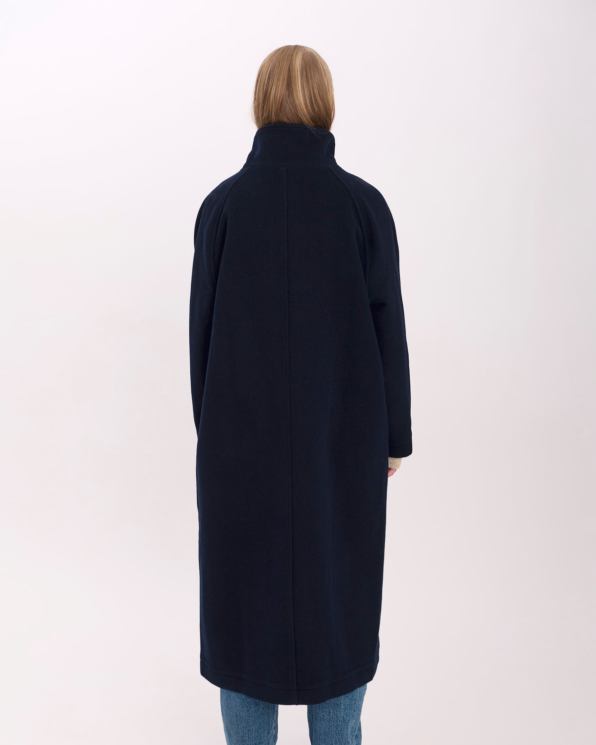 Oversized jakke i blå ull