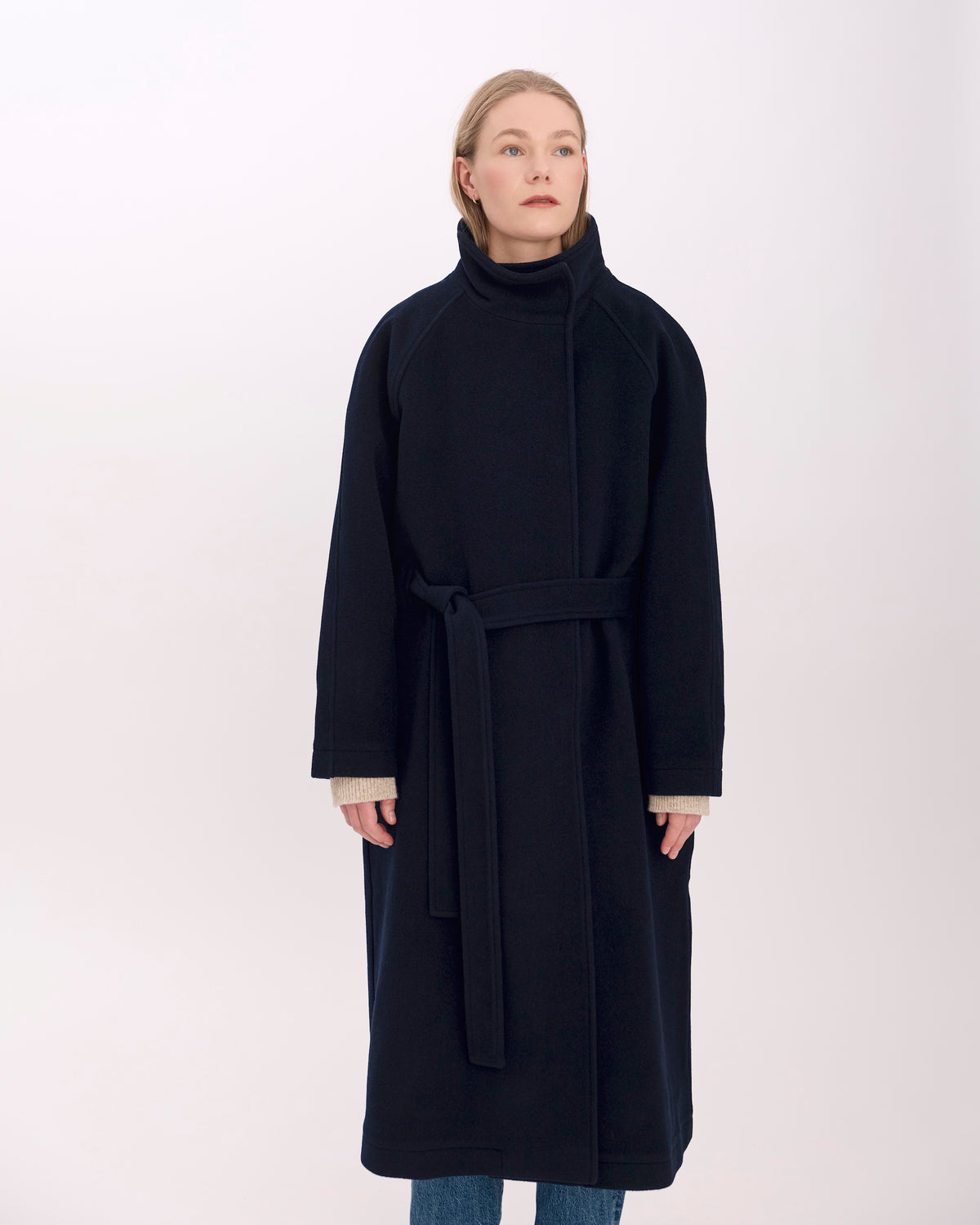 Lang frakk i 100% ull til dame